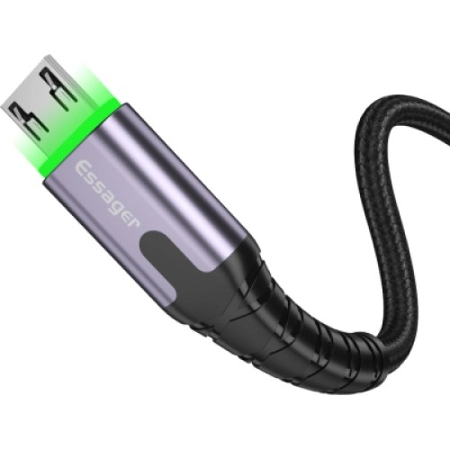 Дата кабель USB 2.0 AM to Micro 5P 1.0m 2.4A LED black Essager (EXCM-XG0G) Дата кабель USB 2.0 AM to Micro 5P 1.0m 2.4A LED black Essager (EXCM-XG0G)