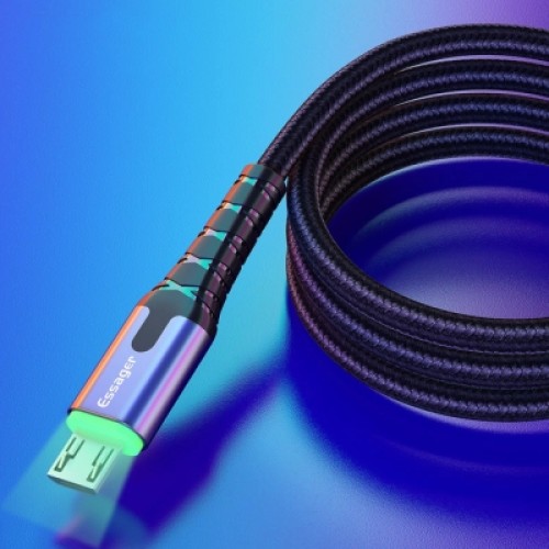 Дата кабель USB 2.0 AM to Micro 5P 1.0m 2.4A LED black Essager (EXCM-XG0G) Дата кабель USB 2.0 AM to Micro 5P 1.0m 2.4A LED black Essager (EXCM-XG0G)