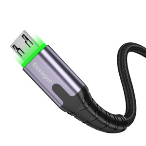 Дата кабель USB 2.0 AM to Micro 5P 2.0m 2.4A LED black Essager (EXCM-XGA0G) Дата кабель USB 2.0 AM to Micro 5P 2.0m 2.4A LED black Essager (EXCM-XGA0G)
