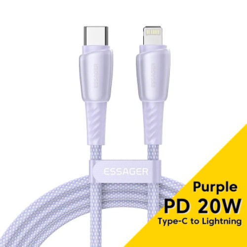Дата кабель USB-C to Lightning 1.0m 3A purple Essager (EXCTL-CH05) Дата кабель USB-C to Lightning 1.0m 3A purple Essager (EXCTL-CH05)