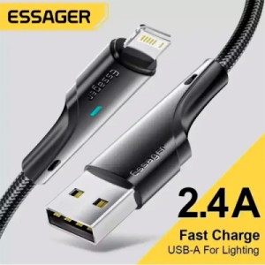 Дата кабель USB 2.0 AM to Lightning 3.0m 2.4A black Essager (EXCL-LSC01)
