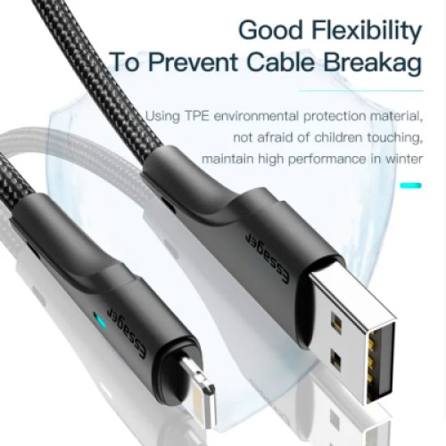 Дата кабель USB 2.0 AM to Lightning 3.0m 2.4A black Essager (EXCL-LSC01) Дата кабель USB 2.0 AM to Lightning 3.0m 2.4A black Essager (EXCL-LSC01)