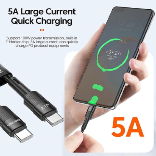 Дата кабель USB-C to USB-C 1.0m 100W black Essager (EXCTT1-XC01) Дата кабель USB-C to USB-C 1.0m 100W black Essager (EXCTT1-XC01)