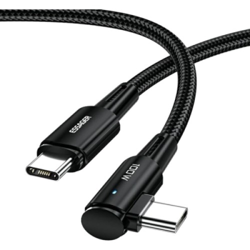 Дата кабель USB-C to USB-C 3.0m 100W 90° corner black Essager (EXCTT1-CGWTC01)
