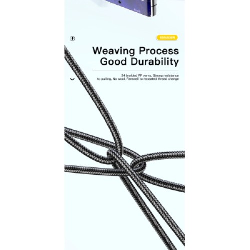 Дата кабель USB 2.0 AM to USB-C 2.0m 100W black Essager (EXCWT7A-CGA01-P)