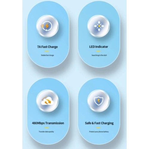 Дата кабель USB 2.0 AM to USB-C 2.0m 100W black Essager (EXC7A-CGA01-P)