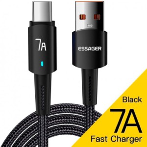 Дата кабель USB 2.0 AM to USB-C 1.0m 100W black Essager (EXC7A-CG01-P)