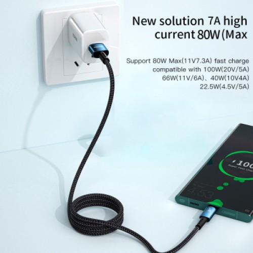 Дата кабель USB 2.0 AM to USB-C 1.0m 100W black Essager (EXC7A-CG01-P)