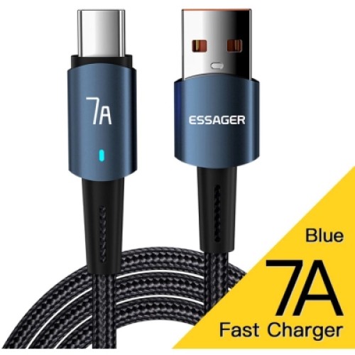Дата кабель USB 2.0 AM to USB-C 2.0m 100W blue Essager (EXC7A-CGA03-P)