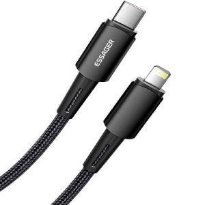 Дата кабель USB-C to Lightning 0.5m 20W black Essager (EXCTL-CGB01)