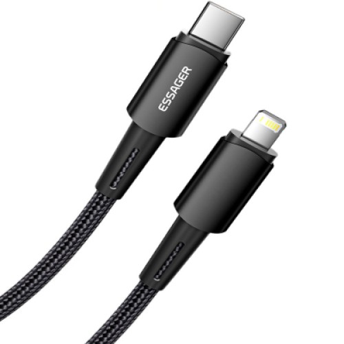 Дата кабель USB-C to Lightning 0.5m 20W black Essager (EXCTL-CGB01) Дата кабель USB-C to Lightning 0.5m 20W black Essager (EXCTL-CGB01)