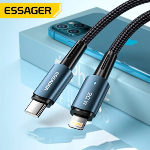 Дата кабель USB-C to Lightning 0.5m 20W black Essager (EXCTL-CGB01) Дата кабель USB-C to Lightning 0.5m 20W black Essager (EXCTL-CGB01)