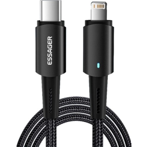 Дата кабель USB-C to Lightning 2.0m 20W black Essager (EXCTL-CGA01) Дата кабель USB-C to Lightning 2.0m 20W black Essager (EXCTL-CGA01)