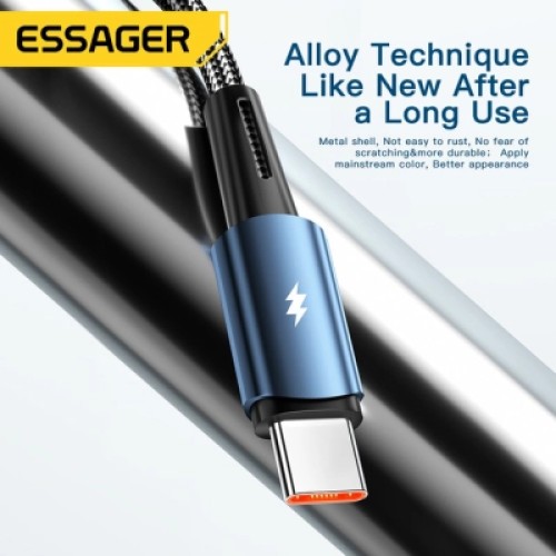 Дата кабель USB 2.0 AM to USB-C 1.0m 120W blue Essager (EXC120-CG03-P)