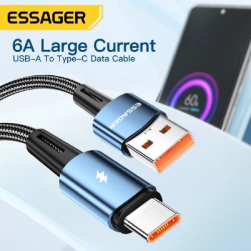 Дата кабель USB 2.0 AM to USB-C 1.0m 120W blue Essager (EXC120-CG03-P)