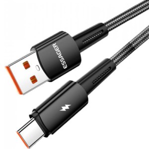 Дата кабель USB 2.0 AM to USB-C 2.0m 120W black Essager (EXC120-CGA01-P)