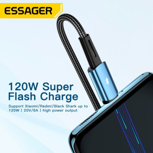 Дата кабель USB 2.0 AM to USB-C 2.0m 120W black Essager (EXC120-CGA01-P) Дата кабель USB 2.0 AM to USB-C 2.0m 120W black Essager (EXC120-CGA01-P)