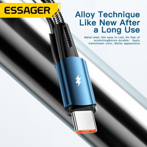 Дата кабель USB 2.0 AM to USB-C 2.0m 120W black Essager (EXC120-CGA01-P) Дата кабель USB 2.0 AM to USB-C 2.0m 120W black Essager (EXC120-CGA01-P)