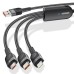 Дата кабель USB 2.0 AM to Lightning + Micro 5P + Type-C 1.2m 66W black Essager (EXCMTL-XJ01)