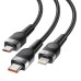 Дата кабель USB 2.0 AM to Lightning + Micro 5P + Type-C 1.2m 66W black Essager (EXCMTL-XJ01)