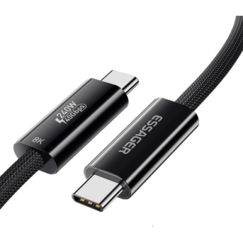 Дата кабель USB-C to USB-C 1.0m Thunderbolt 4 240W 8K60Hz black Essager (EXCTT4-PL01-P)