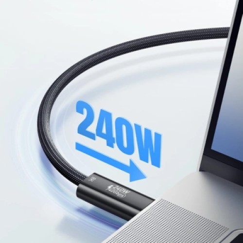 Дата кабель USB-C to USB-C 1.0m Thunderbolt 4 240W 8K60Hz black Essager (EXCTT4-PL01-P)