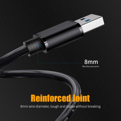 Дата кабель USB 3.0 AM/AM 0.5m 5Gbps black Essager (EXCAA-YTB01)