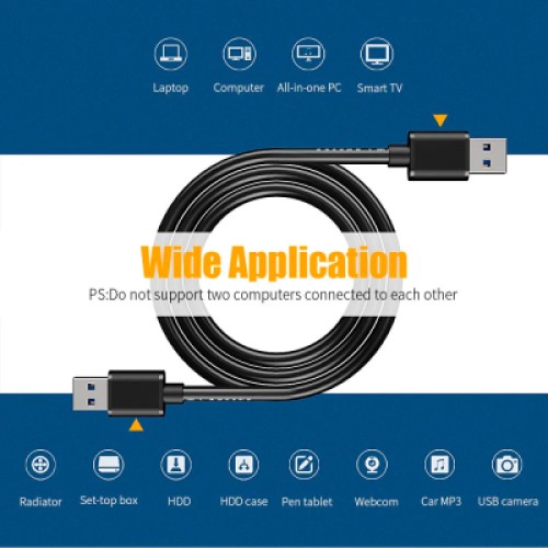 Дата кабель USB 3.0 AM/AM 2.0m 5Gbps black Essager (EXCAA-YTD01)