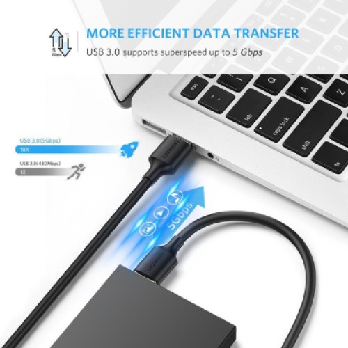 Дата кабель USB 3.0 AM/AM 0.5m US128 black Ugreen (10369)