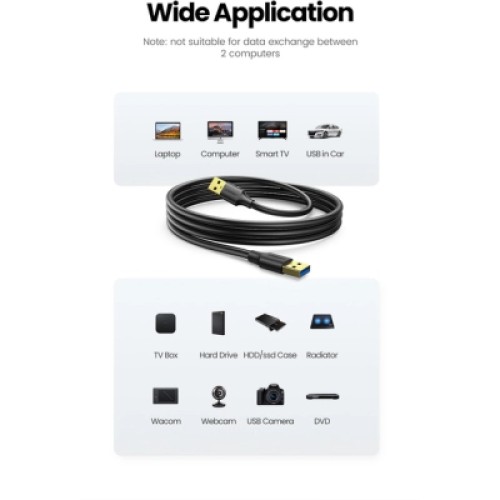Дата кабель USB 3.0 AM/AM 2.0m US128 black Ugreen (10371) Дата кабель USB 3.0 AM/AM 2.0m US128 black Ugreen (10371)