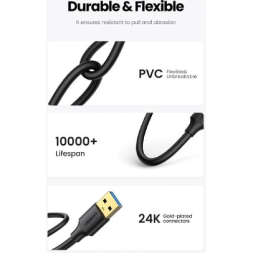 Дата кабель USB 3.0 AM/AM 2.0m US128 black Ugreen (10371) Дата кабель USB 3.0 AM/AM 2.0m US128 black Ugreen (10371)