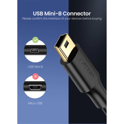 Дата кабель USB 2.0 AM to Mini 5P 2.0m US132 black Ugreen (30472) Дата кабель USB 2.0 AM to Mini 5P 2.0m US132 black Ugreen (30472)