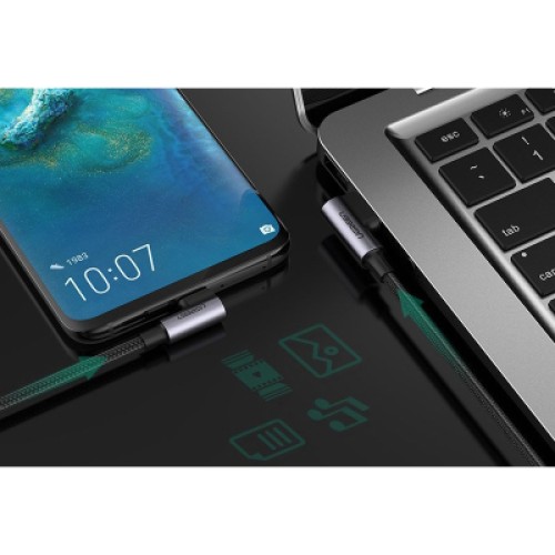Дата кабель USB 2.0 AM to USB-C 0.5m 3A 90° corner US176 black Ugreen (20855)