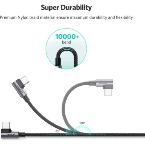 Дата кабель USB 2.0 AM to USB-C 3.0m 3A 90° corner US176 black Ugreen (70875) Дата кабель USB 2.0 AM to USB-C 3.0m 3A 90° corner US176 black Ugreen (70875)
