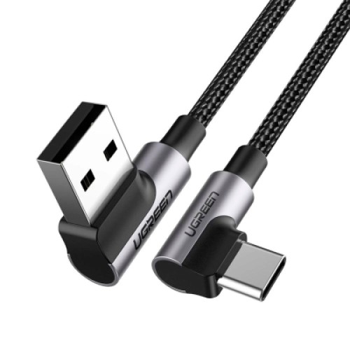 Дата кабель USB 2.0 AM to USB-C 3.0m 3A 90° corner US176 black Ugreen (70875) Дата кабель USB 2.0 AM to USB-C 3.0m 3A 90° corner US176 black Ugreen (70875)