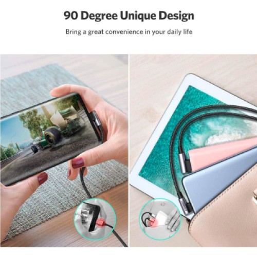 Дата кабель USB 2.0 AM to USB-C 3.0m 3A 90° corner US176 black Ugreen (70875) Дата кабель USB 2.0 AM to USB-C 3.0m 3A 90° corner US176 black Ugreen (70875)