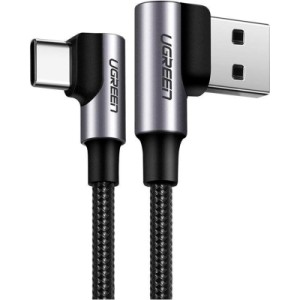 Дата кабель USB 2.0 AM to USB-C 3.0m 3A 90° corner US176 black Ugreen (70875)