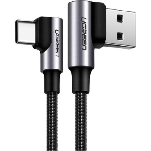 Дата кабель USB 2.0 AM to USB-C 3.0m 3A 90° corner US176 black Ugreen (70875) Дата кабель USB 2.0 AM to USB-C 3.0m 3A 90° corner US176 black Ugreen (70875)