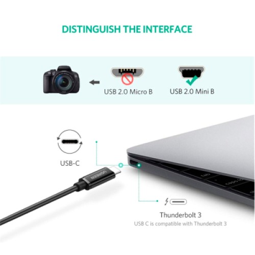 Дата кабель USB-C 2.0 AM to Mini 5P 1.0m US242 black Ugreen (50445) Дата кабель USB-C 2.0 AM to Mini 5P 1.0m US242 black Ugreen (50445)