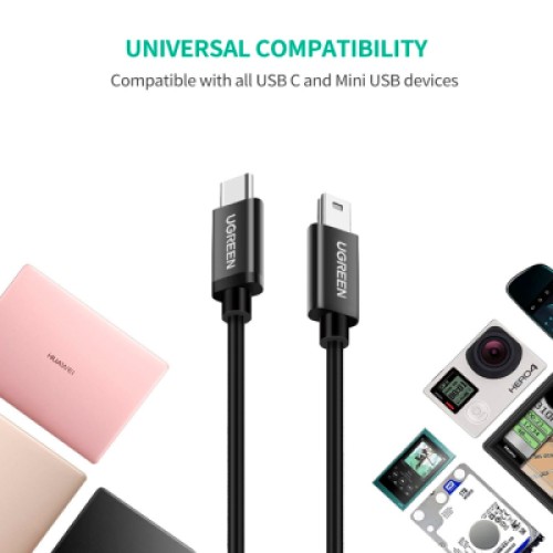 Дата кабель USB-C 2.0 AM to Mini 5P 1.0m US242 black Ugreen (50445) Дата кабель USB-C 2.0 AM to Mini 5P 1.0m US242 black Ugreen (50445)