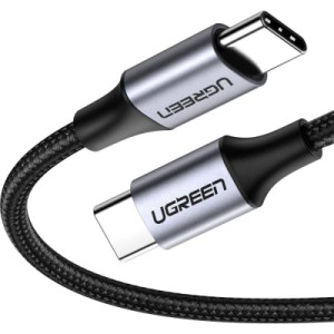 Дата кабель USB-C to USB-C 0.5m 3A 60W US261 black/gray Ugreen (50149)