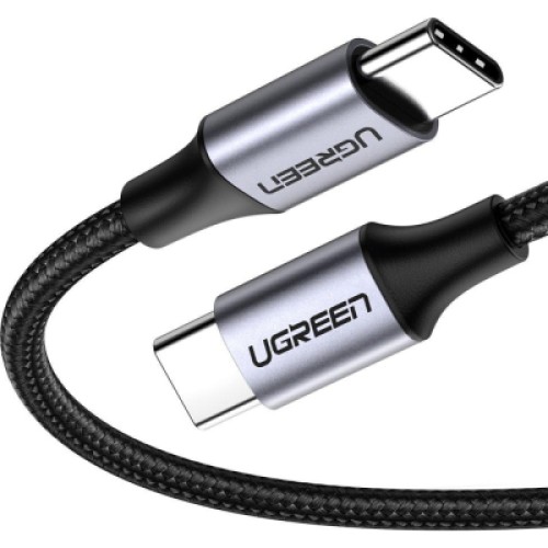 Дата кабель USB-C to USB-C 0.5m 3A 60W US261 black/gray Ugreen (50149) Дата кабель USB-C to USB-C 0.5m 3A 60W US261 black/gray Ugreen (50149)