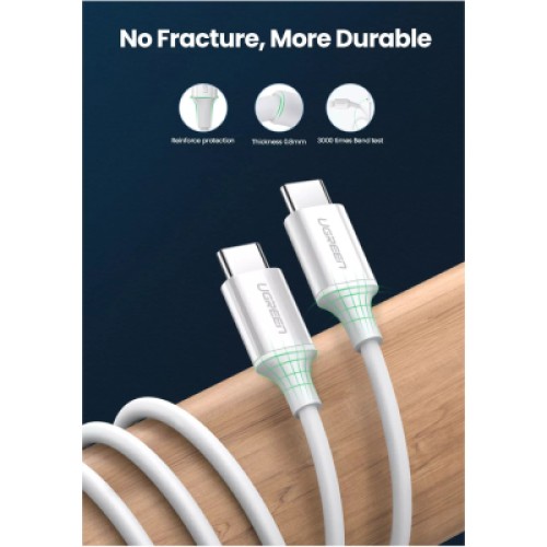 Дата кабель USB-C to USB-C 0.5m 3A 60W US264 white Ugreen (60517) Дата кабель USB-C to USB-C 0.5m 3A 60W US264 white Ugreen (60517)