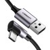 Дата кабель USB 2.0 AM to USB-C 3.0m 3A US284 90° corner black Ugreen (70255) Дата кабель USB 2.0 AM to USB-C 3.0m 3A US284 90° corner black Ugreen (70255)