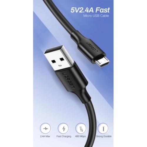 Дата кабель USB 2.0 AM to Micro 5P 0.25m 2A US289 black Ugreen (60134) Дата кабель USB 2.0 AM to Micro 5P 0.25m 2A US289 black Ugreen (60134)