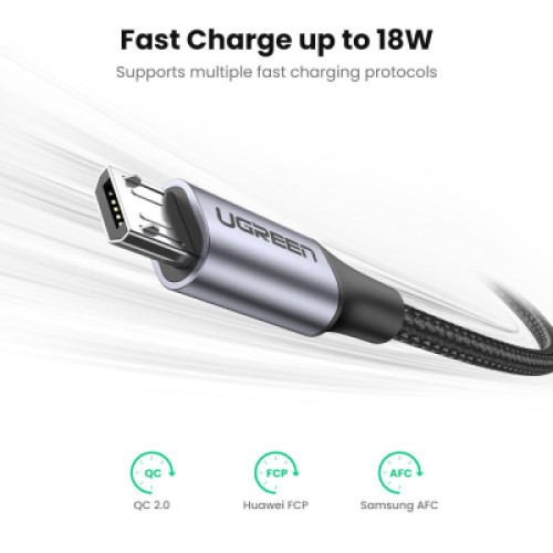Дата кабель USB 2.0 AM to Micro 5P 0.5m 2A US290 black Ugreen (60145) Дата кабель USB 2.0 AM to Micro 5P 0.5m 2A US290 black Ugreen (60145)