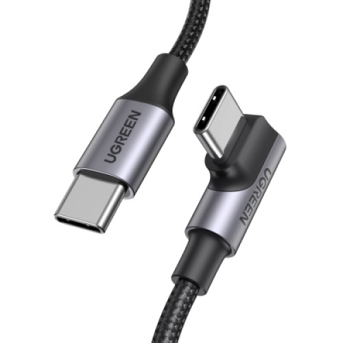 Дата кабель USB-C 2.0 to USB-C 1.0m 90° corner US334 black Ugreen (70643) Дата кабель USB-C 2.0 to USB-C 1.0m 90° corner US334 black Ugreen (70643)