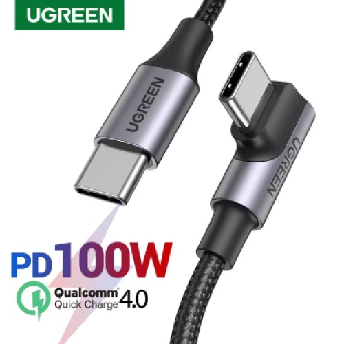 Дата кабель USB-C 2.0 to USB-C 3.0m 90° corner US334 black Ugreen (20583) Дата кабель USB-C 2.0 to USB-C 3.0m 90° corner US334 black Ugreen (20583)