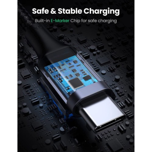 Дата кабель USB-C 2.0 to USB-C 3.0m 90° corner US334 black Ugreen (20583) Дата кабель USB-C 2.0 to USB-C 3.0m 90° corner US334 black Ugreen (20583)