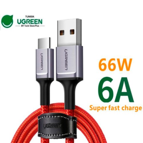 Дата кабель USB 2.0 AM to USB-C 1.0m 6A US505 red Ugreen (20527)